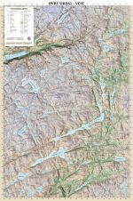 Dette kartet har et stående format på 60x90 cm i målestokk 1:40000. Utsnittet dekker fjellområdene vest for Sirdal mellom Lunde og Duge/Svartevassdammen.
