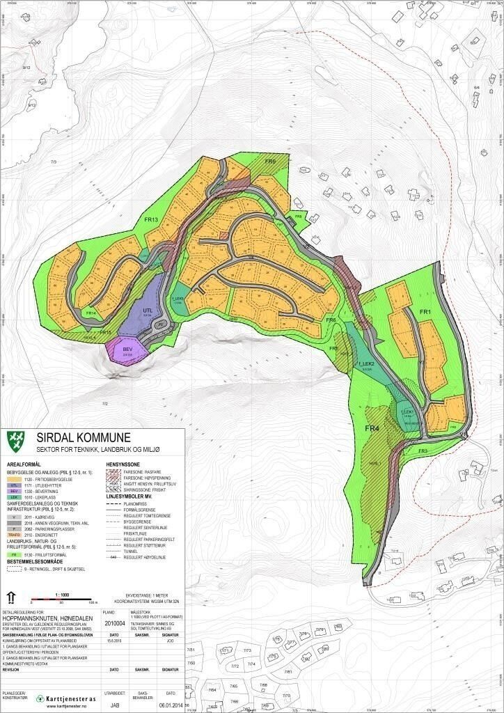 Reguleringsplan for Hoppmannsknuten hyttefelt, Sirdal kommune